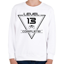 PRINTFASHION level-complete-13-black - Gyerek pulóver - Fehér gyerek pulóver, kardigán