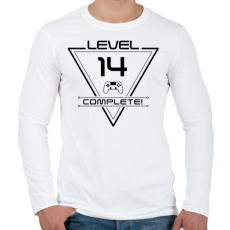 PRINTFASHION level-complete-14-black - Férfi hosszú ujjú póló - Fehér