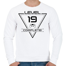 PRINTFASHION level-complete-19-black - Férfi pulóver - Fehér