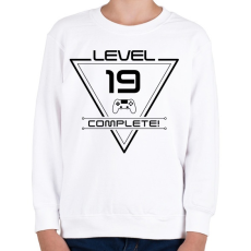 PRINTFASHION level-complete-19-black - Gyerek pulóver - Fehér