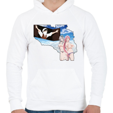 PRINTFASHION Levi Ackerman - Férfi kapucnis pulóver - Fehér férfi pulóver, kardigán