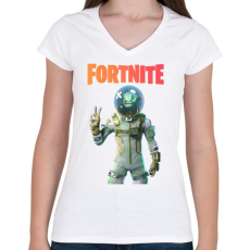 PRINTFASHION Leviathan Fortnite - Női V-nyakú póló - Fehér