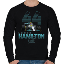 PRINTFASHION Lewis Hamilton - Férfi pulóver - Fekete férfi pulóver, kardigán