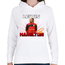 PRINTFASHION Lewis Hamilton Ferrari - Női kapucnis pulóver - Fehér női pulóver, kardigán