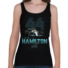 PRINTFASHION Lewis Hamilton - Női atléta - Fekete női trikó