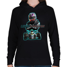 PRINTFASHION Lewis Hamilton - Női kapucnis pulóver - Fekete női pulóver, kardigán
