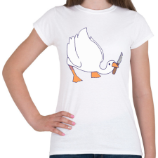 PRINTFASHION Liba késsel - Női póló - Fehér női póló