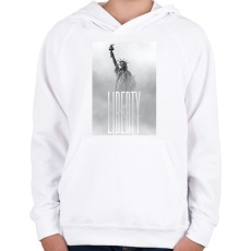 PRINTFASHION Liberty - Gyerek kapucnis pulóver - Fehér