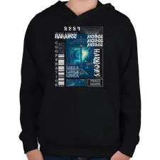 PRINTFASHION Libra - Streetwear style - Gyerek kapucnis pulóver - Fekete gyerek pulóver, kardigán