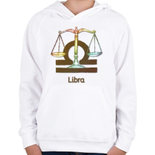 PRINTFASHION Libra színes - Gyerek kapucnis pulóver - Fehér gyerek pulóver, kardigán