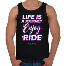 PRINTFASHION LIFE IS A JOURNEY - Férfi atléta - Fekete atléta, trikó