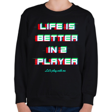 PRINTFASHION LIFE IS BETTER IN 2 PLAYER - Gyerek pulóver - Fekete gyerek pulóver, kardigán