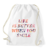PRINTFASHION LIFE IS BETTER.png - Sportzsák, Tornazsák - Fehér