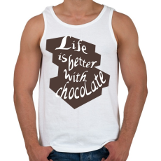 PRINTFASHION life is better with chocolate2 - Férfi atléta - Fehér