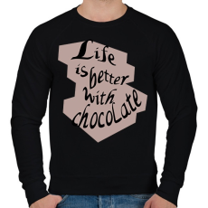 PRINTFASHION life is better with chocolate - Férfi pulóver - Fekete