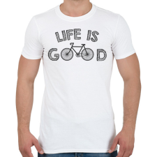 PRINTFASHION Life is good - Bike - Férfi póló - Fehér férfi póló