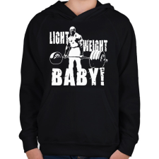 PRINTFASHION Light weight baby! - Gyerek kapucnis pulóver - Fekete gyerek pulóver, kardigán