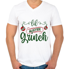 PRINTFASHION lil mister grinch-01 - Férfi V-nyakú póló - Fehér férfi póló