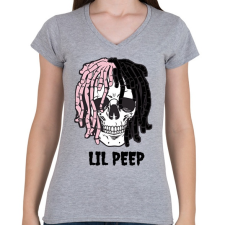 PRINTFASHION Lil Peep - Női V-nyakú póló - Sport szürke női póló