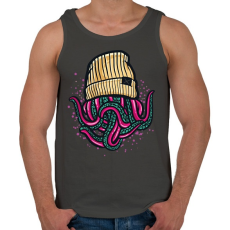 PRINTFASHION Lil Pump Octopus - Férfi atléta - Sötétszürke
