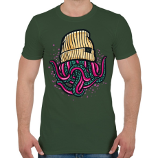 PRINTFASHION Lil Pump Octopus - Férfi póló - Katonazöld