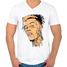 PRINTFASHION Lil Skies - Férfi V-nyakú póló - Fehér férfi póló