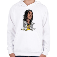 PRINTFASHION Lil Uzi - Gyerek kapucnis pulóver - Fehér gyerek pulóver, kardigán