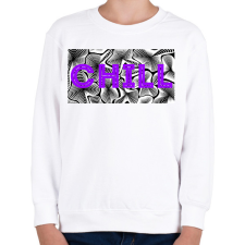 PRINTFASHION Lila CHILL - Gyerek pulóver - Fehér gyerek pulóver, kardigán