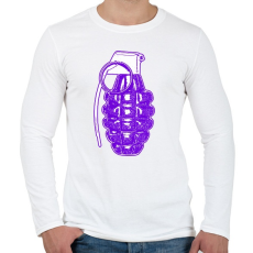 PRINTFASHION Lila gránát - Férfi hosszú ujjú póló - Fehér