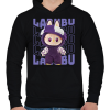 PRINTFASHION Lila Labubu - Férfi kapucnis pulóver - Fekete