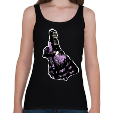 PRINTFASHION lila ruhás nő - Női atléta - Fekete női trikó