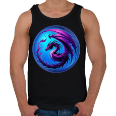 PRINTFASHION Lila sárkány - Férfi atléta - Fekete