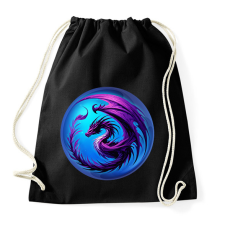 PRINTFASHION Lila sárkány - Sportzsák, Tornazsák - Fekete tornazsák