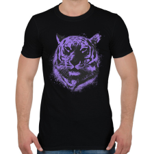 PRINTFASHION Lila tigris - Férfi póló - Fekete férfi póló
