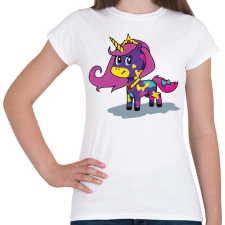 PRINTFASHION Lila unikornis - Női póló - Fehér női póló