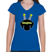 PRINTFASHION Lime bolondos méhecsketacskó - Női V-nyakú póló - Királykék női póló