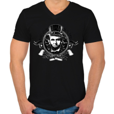 PRINTFASHION Lincoln - Vámpírvadász - Férfi V-nyakú póló - Fekete férfi póló