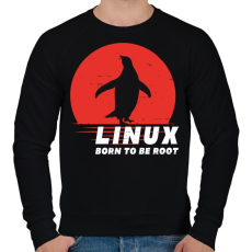 PRINTFASHION Linux - Born to be root - Férfi pulóver - Fekete