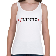 PRINTFASHION Linux parancssor - Női atléta - Fehér női trikó