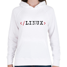 PRINTFASHION Linux parancssor - Női kapucnis pulóver - Fehér női pulóver, kardigán
