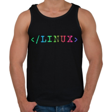 PRINTFASHION Linux RGB - Férfi atléta - Fekete atléta, trikó