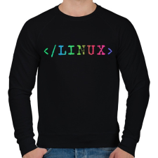 PRINTFASHION Linux RGB - Férfi pulóver - Fekete férfi pulóver, kardigán