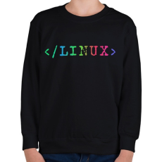 PRINTFASHION Linux RGB - Gyerek pulóver - Fekete
