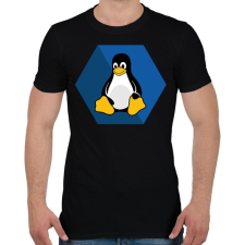 PRINTFASHION Linux Tux - Férfi póló - Fekete férfi póló