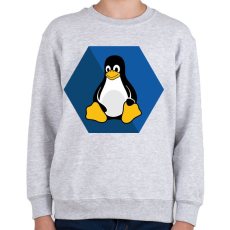 PRINTFASHION Linux Tux - Gyerek pulóver - Sport szürke