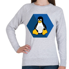 PRINTFASHION Linux Tux - Női pulóver - Sport szürke női pulóver, kardigán