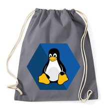 PRINTFASHION Linux Tux - Sportzsák, Tornazsák - Grafitszürke tornazsák