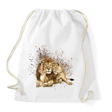 PRINTFASHION LION FAMILY - Sportzsák, Tornazsák - Fehér tornazsák