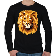 PRINTFASHION Lion - Férfi hosszú ujjú póló - Fekete férfi póló