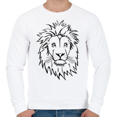 PRINTFASHION lion  - Férfi pulóver - Fehér